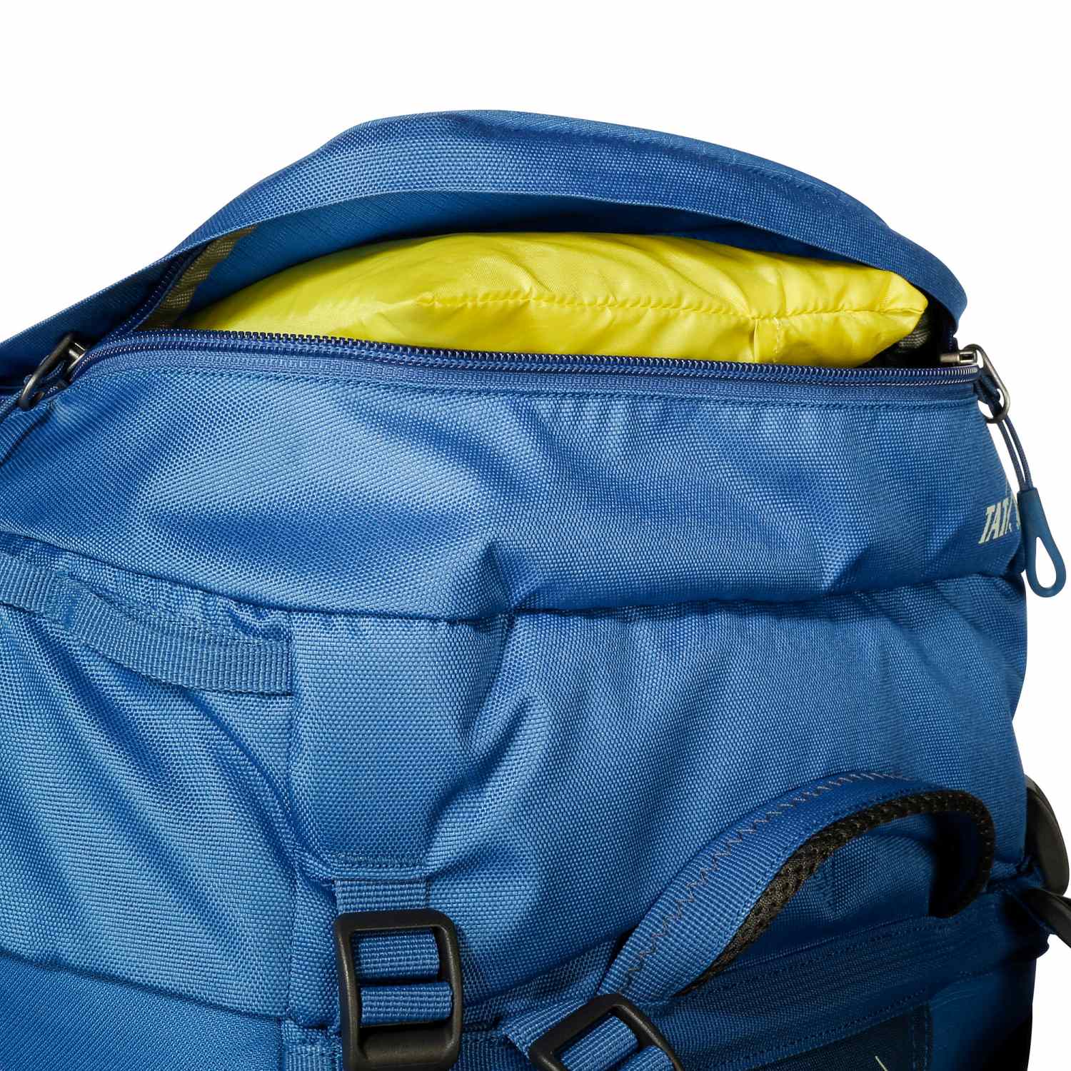 Tatonka Yukon 50+10 Trekkingrucksack,, blau, leicht geöffnete Klappe oben