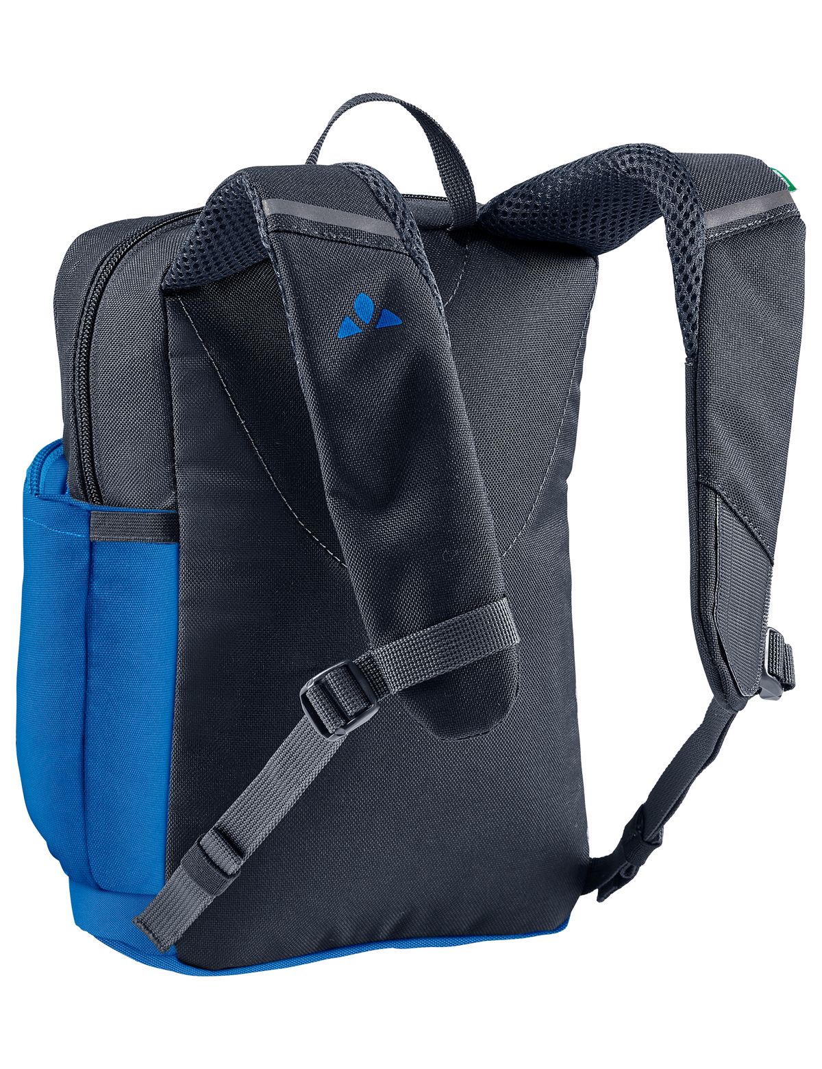 VAUDE Minnie 5 – Reflektierender Kinderrucksack, blue/eclipse (blau/schwarz), hinten, leicht schräg