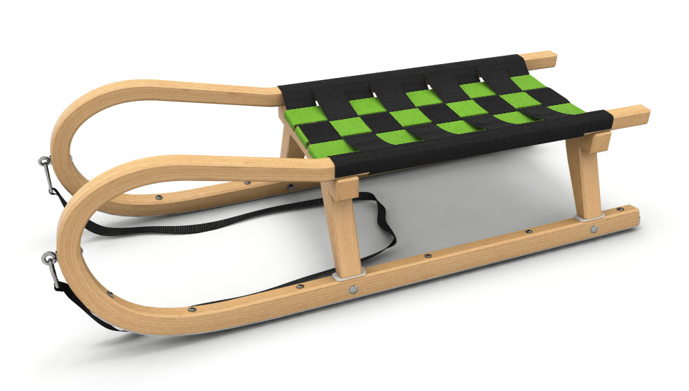 Kathrein Familienrodel Zweisitzer 110 cm schwarz/neon