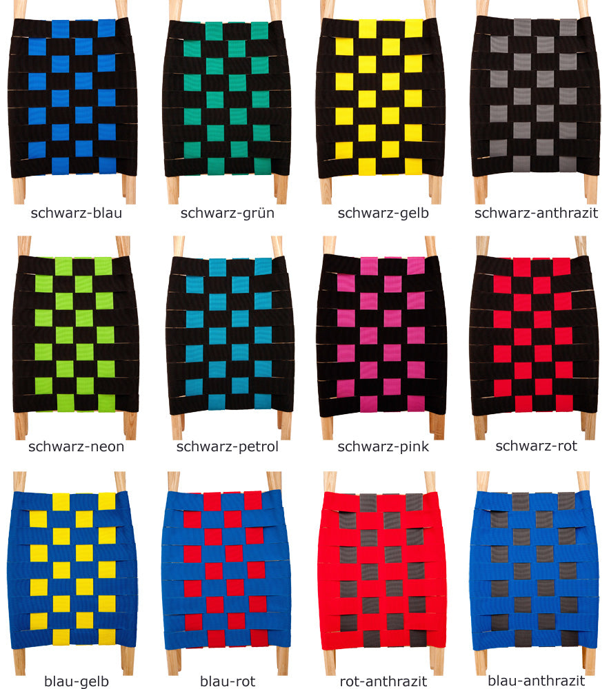 Übersitze der Farbvarianten für Sitzflächen von Kathrein Familienrodel Zweisitzer