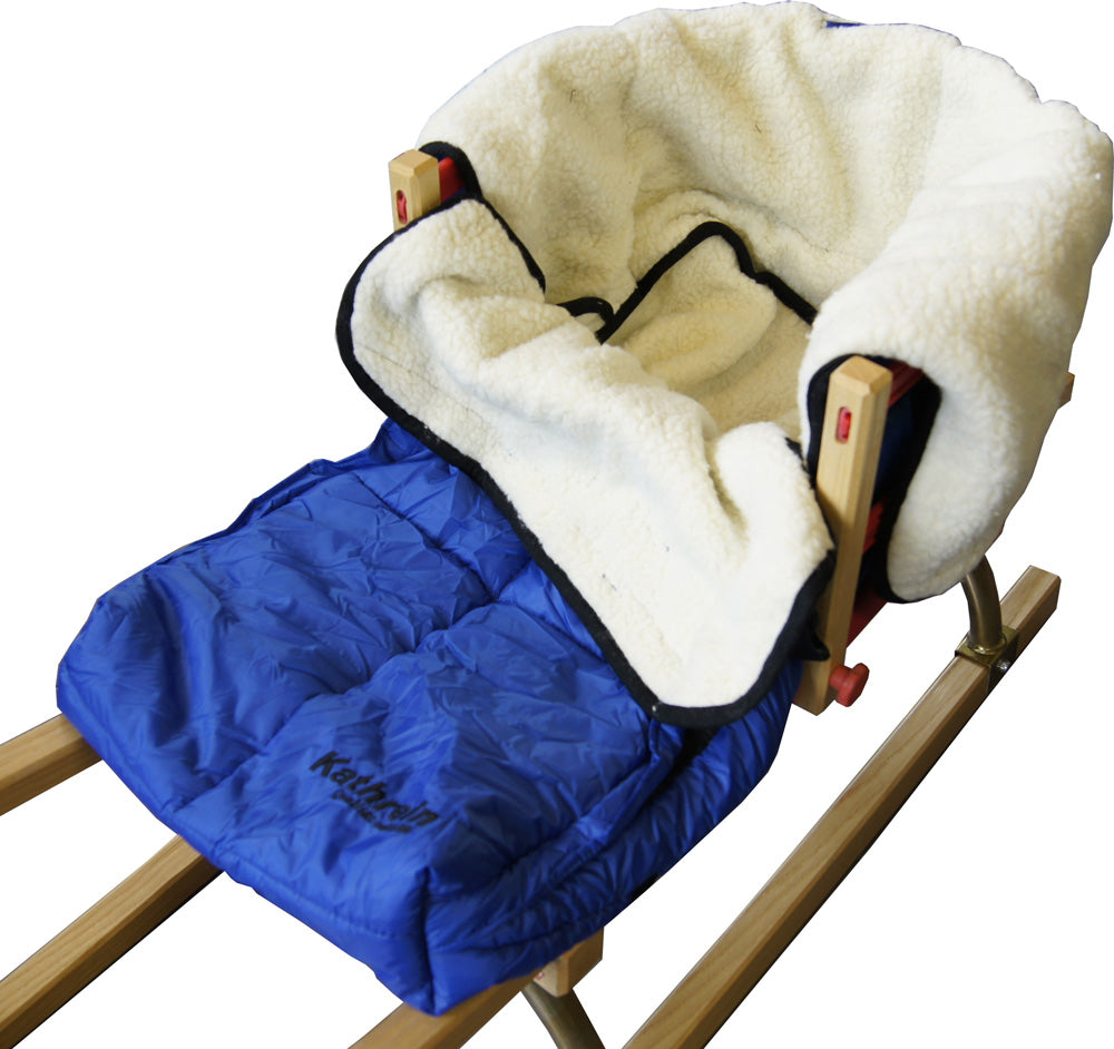 Kathrein Kinderfußsack mit Fell, blau