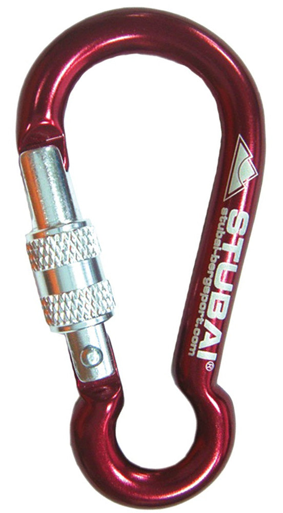 Stubai Dwarf Minikarabiner mit Schraubsicherung seitlich rot