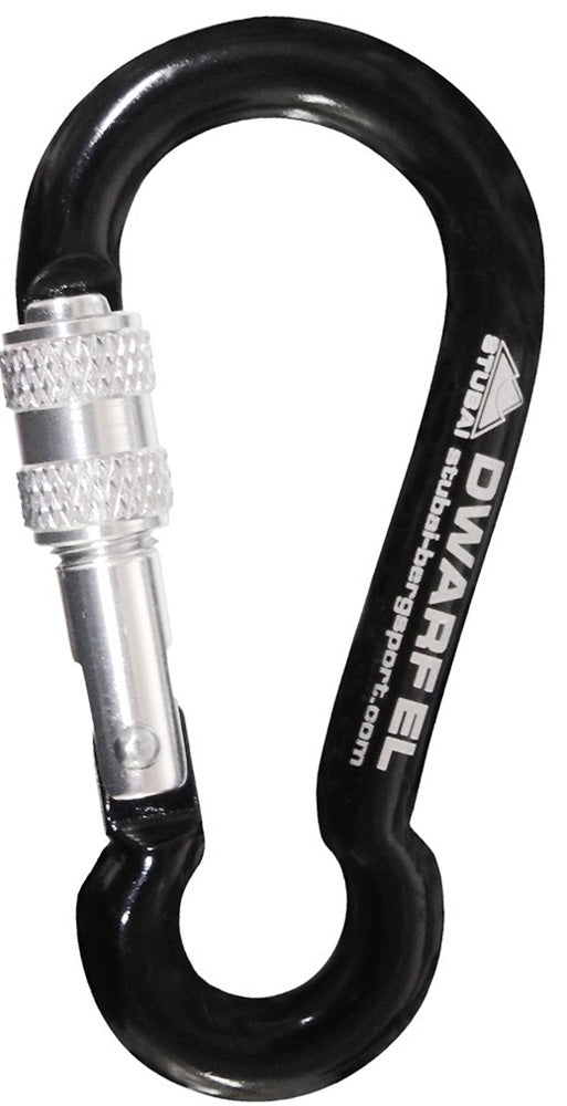 Stubai Dwarf Minikarabiner mit Schraubsicherung seitlich schwarz