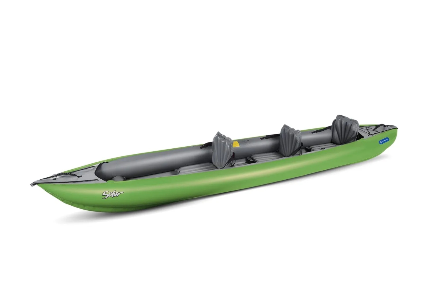 Gumotex Solar II 2+1 Personen aufblasbares Schlauchkajak 3 Sitze, grün, leicht schräg