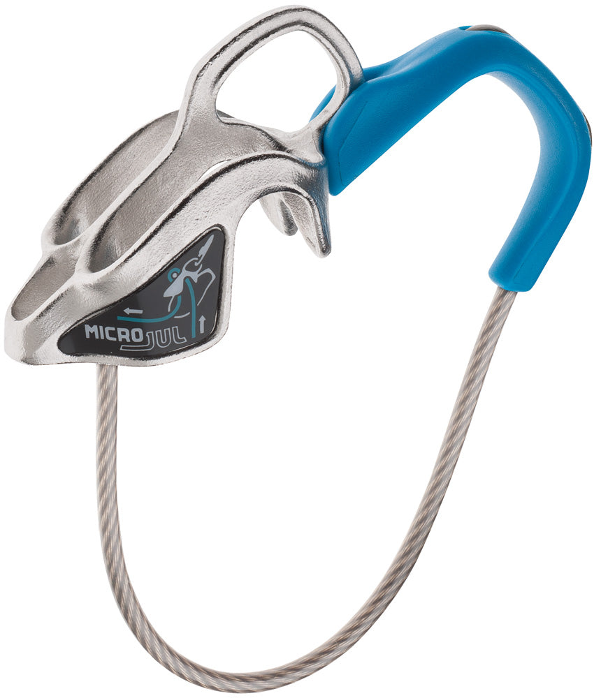 Edelrid Micro Jul Sicherungs- und Abseilgerät, blau/silber