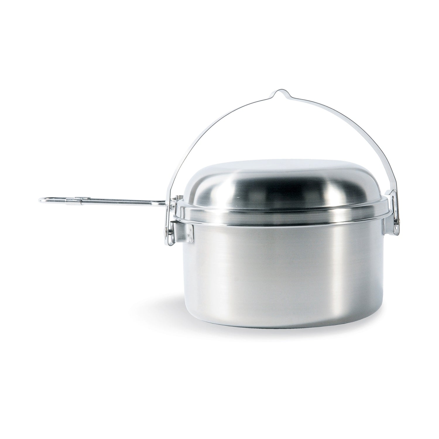 Tatonka Kettle II – 1,6L Camping-Kochset aus Edelstahl, Deckel (Pfanne) geschlossen
