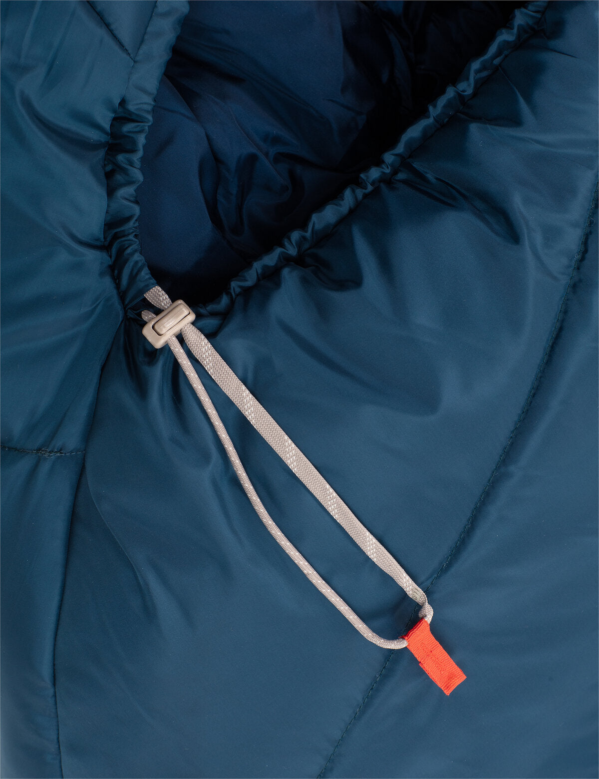 VAUDE Sioux 800 II SYN Pflegeleichter Kunstfaser-Mumienschlafsack, baltic sea (dunkelblau), Detail: Kordelverschluss Kapuze