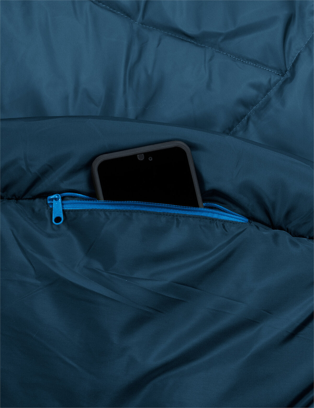 VAUDE Sioux 400 II SYN – Leichter Kunstfaser-Mumienschlafsack, baltic sea, Detail Kapuze