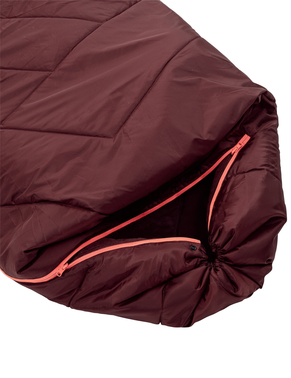 VAUDE Navajo 100 II SYN – sehr leichter Kunstfaser-Deckenschlafsack dark cherry, Kapuze