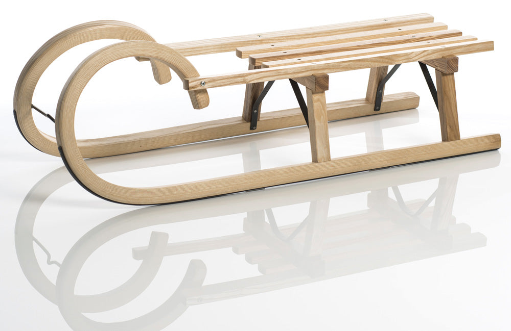 Sirch Hörnerrodel Esche mit Lattensitz Holzschlitten, 100 cm