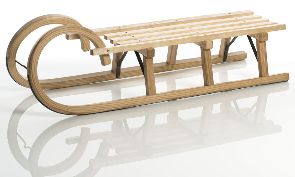 Sirch Hörnerrodel Esche mit Lattensitz Holzschlitten,115 cm