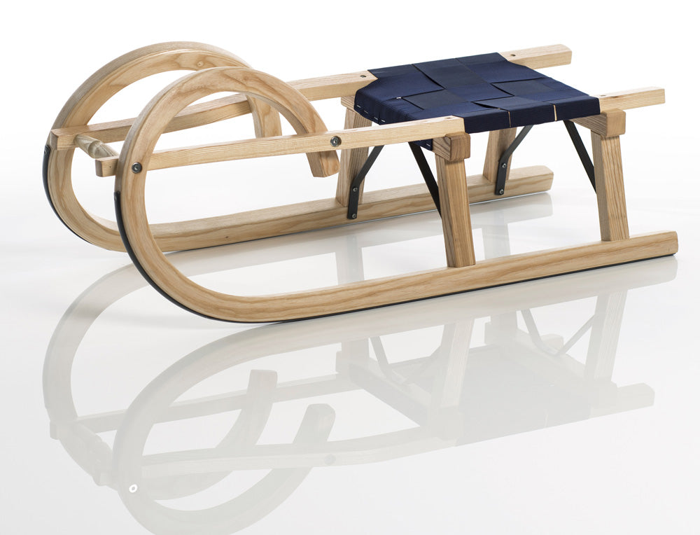 Sirch Hörnerrodel Esche Standard Plus mit Gurtsitz Holzschlitten, 85 cm