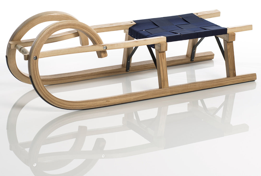 Sirch Hörnerrodel Esche Standard Plus mit Gurtsitz Holzschlitten, 110 cm