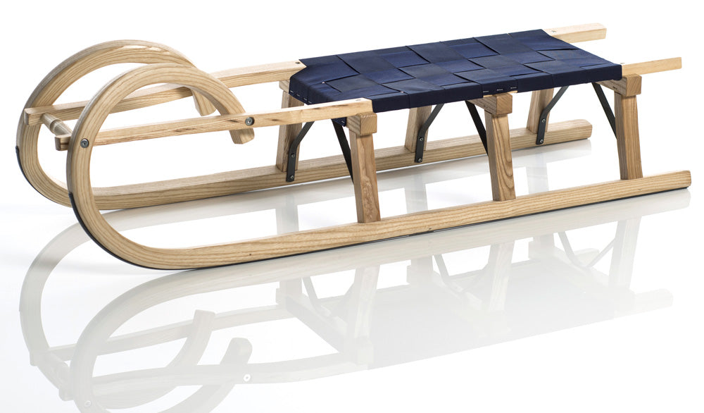 Sirch Hörnerrodel Esche Standard Plus mit Gurtsitz Holzschlitten, 115 cm