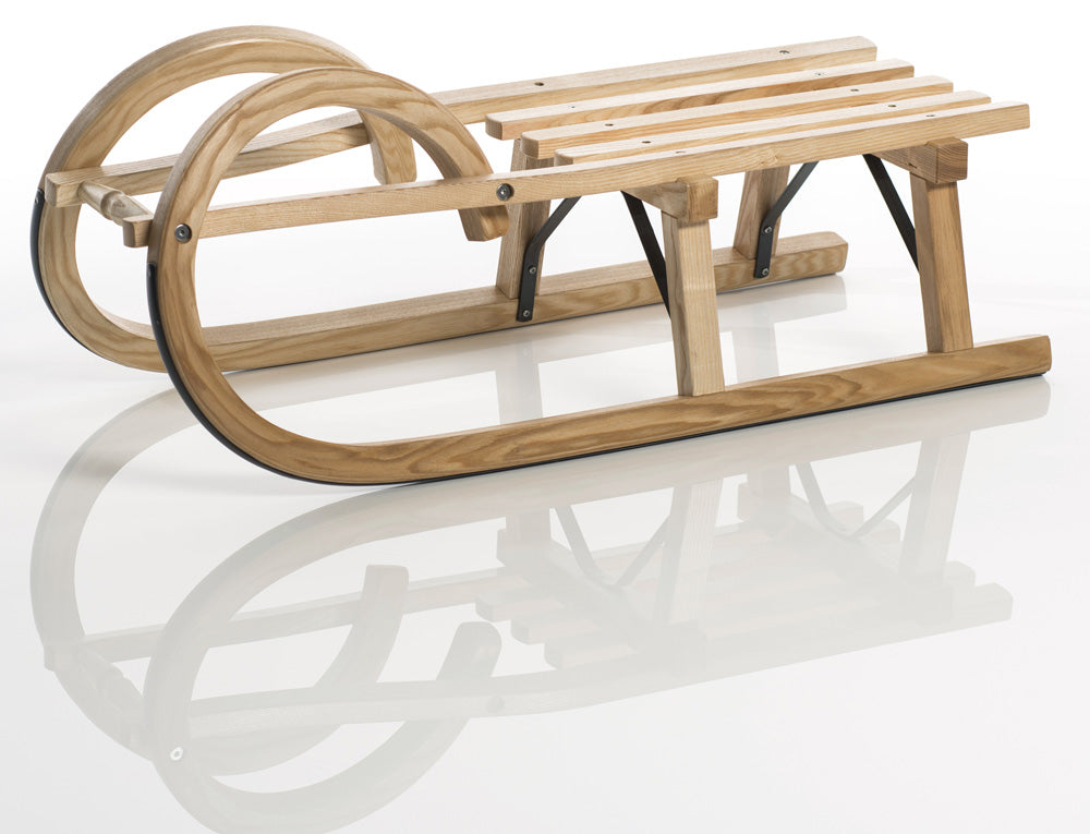 Sirch Hörnerrodel Esche Standard Plus mit Lattensitz, seitlich, 85 cm