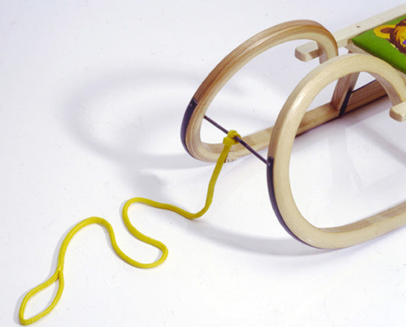 Sirch Schlitten-Ziehgurt, gelb, geflochten