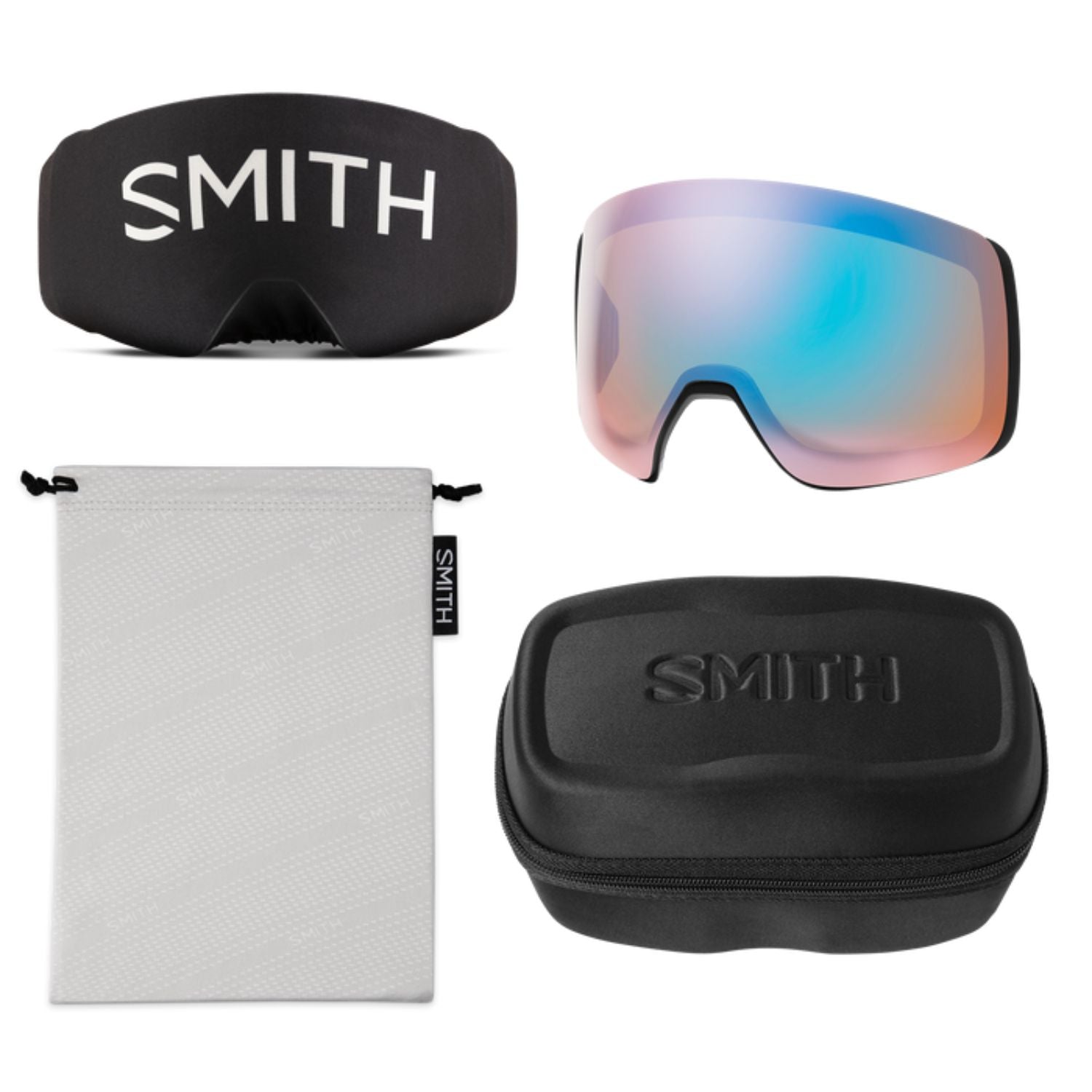 Smith 4D MAG XL Skibrille mit Wechselscheibe , Detail: Hülle, Zusatzscheibe