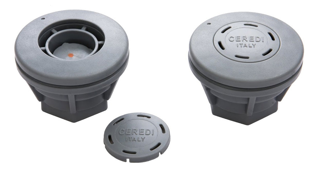 Gumotex Überdruckventil, geöffnet und geschlossen