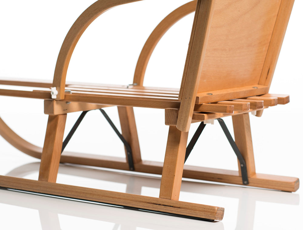 Sirch Schiebelehne Massivholz, leicht schräg von hinten