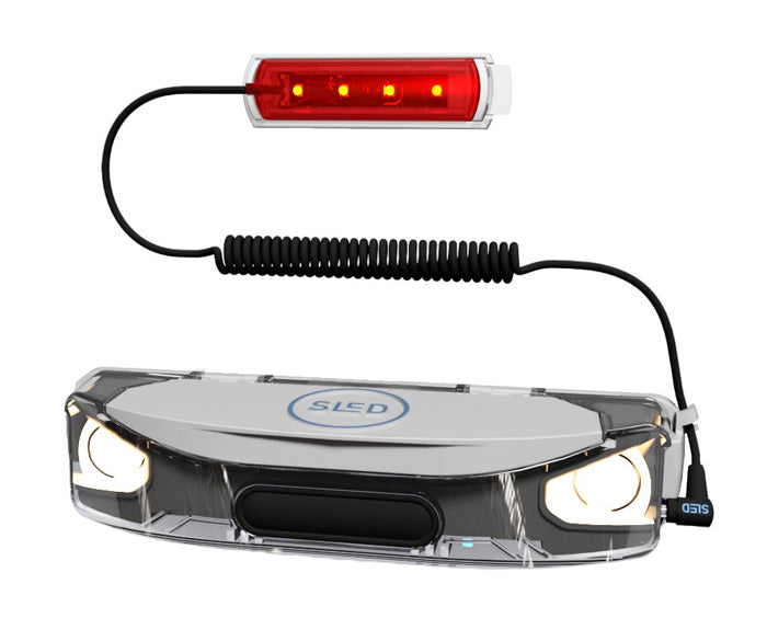 Kathrein SLED Schlitten Beleuchtung Set „Style“ – Mobiles Rodellicht, silber