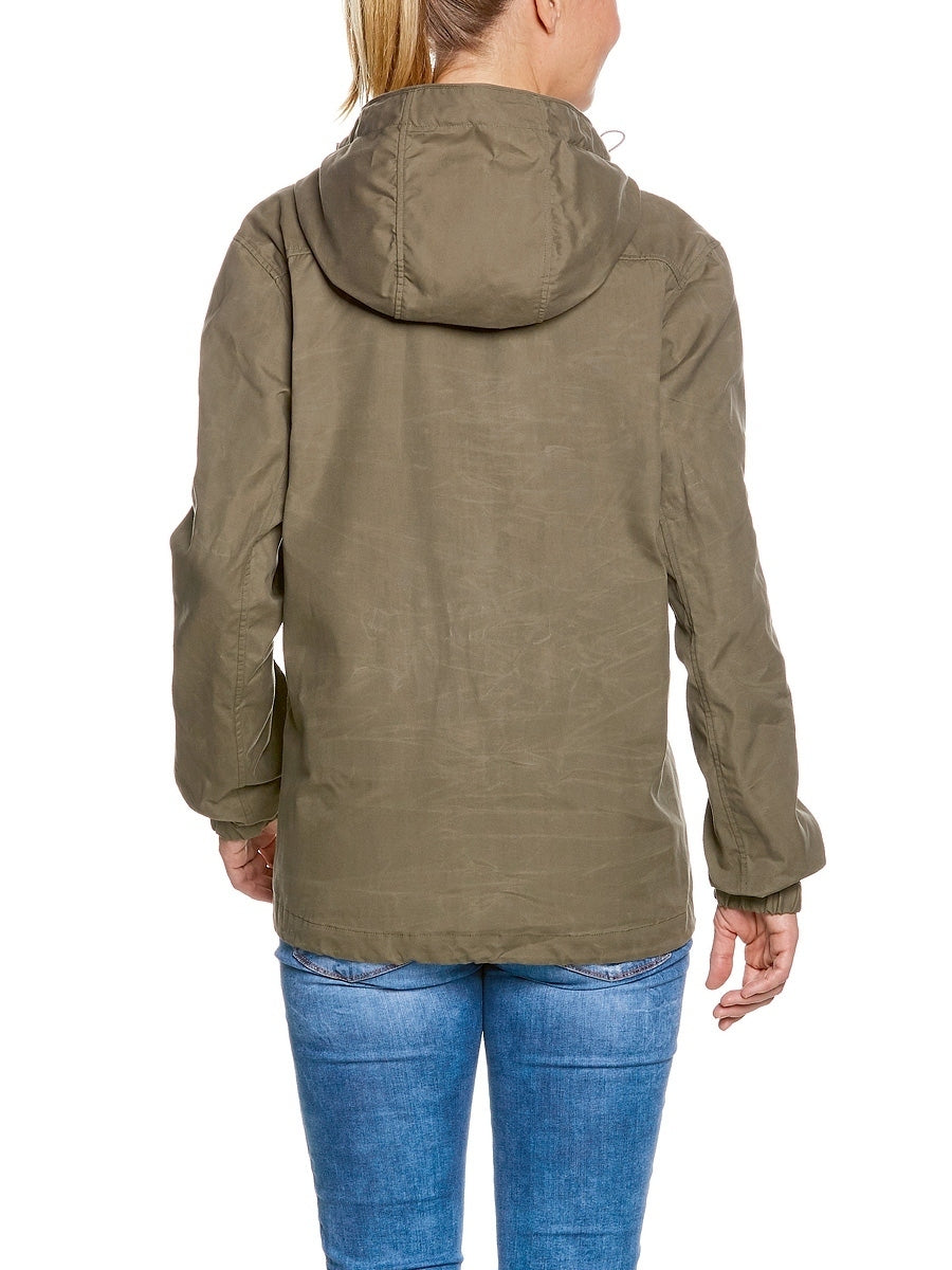 Tatonka Vinjo Anorak: Leichter Outdoor-Überzug für jedes Wetter, olivgrün, Frau von hinten
