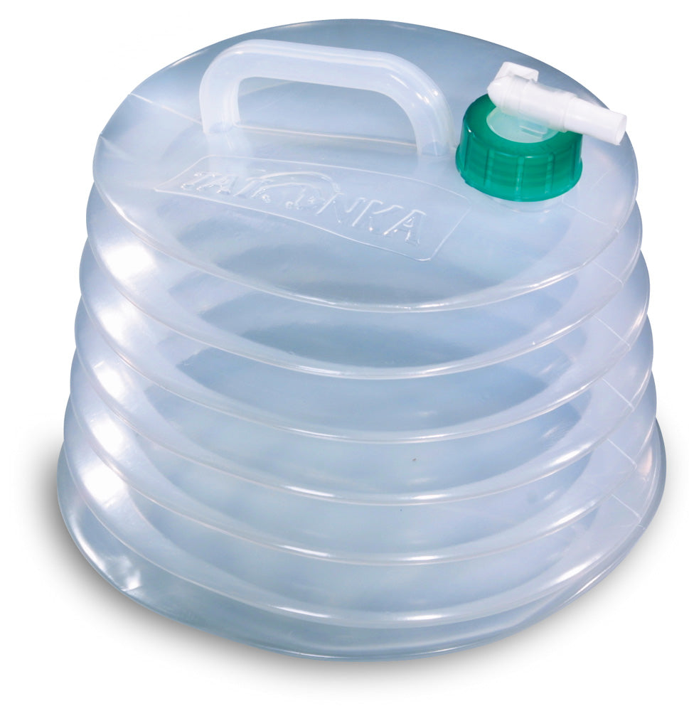 transparenter Tatonka Faltkanister 10 L, entpackt.