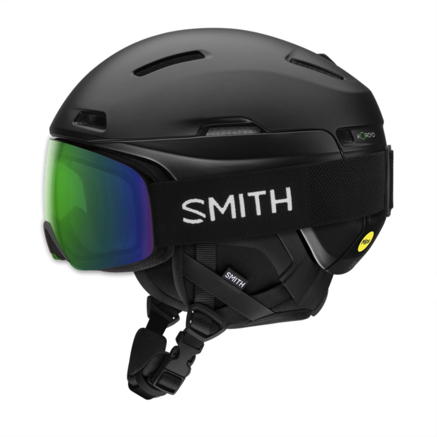 Smith Accel MIPS Skihelm, seitlich, schwarz, mit Visier