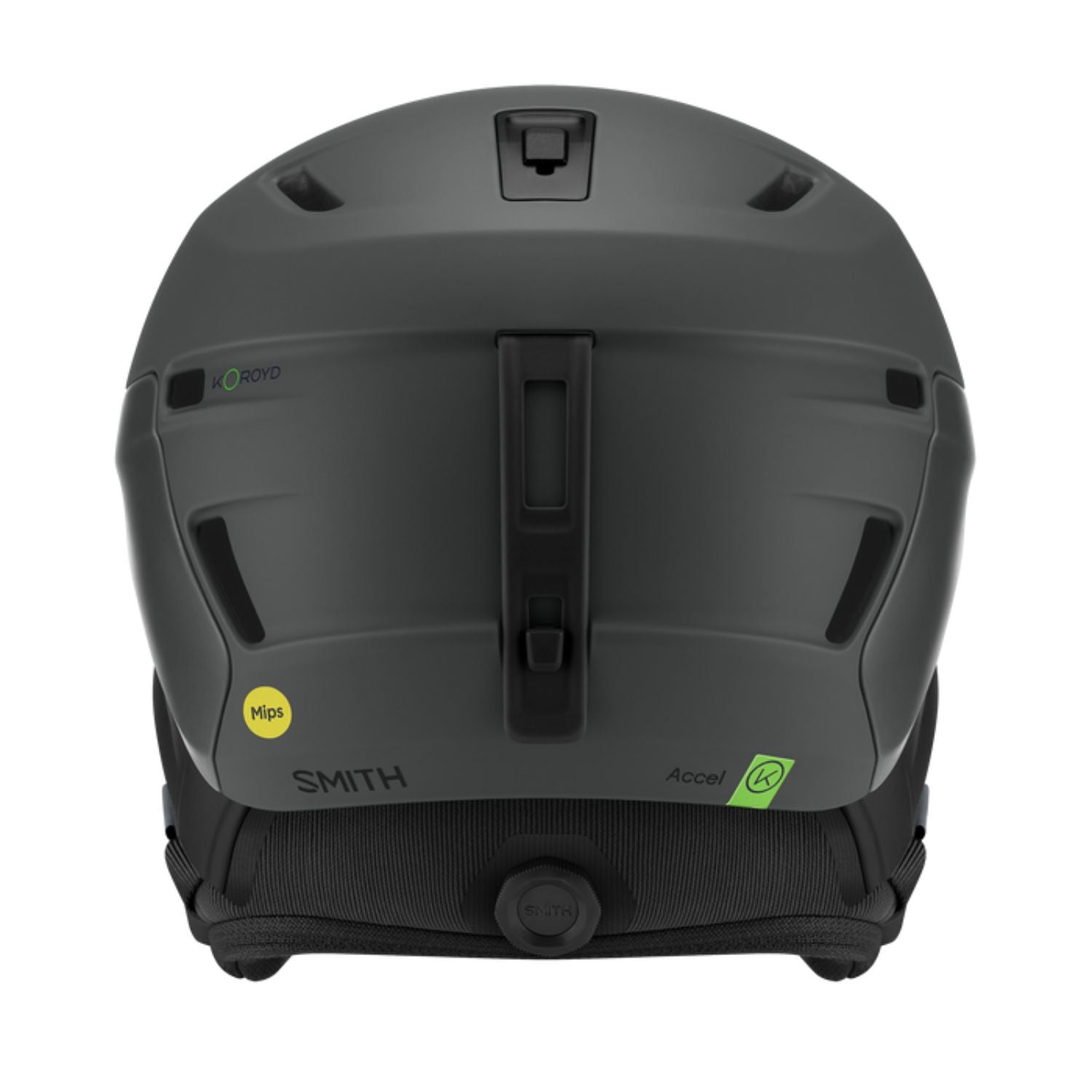 Smith Accel MIPS Skihelm, von hinten, dunkelgrau (matte slate)