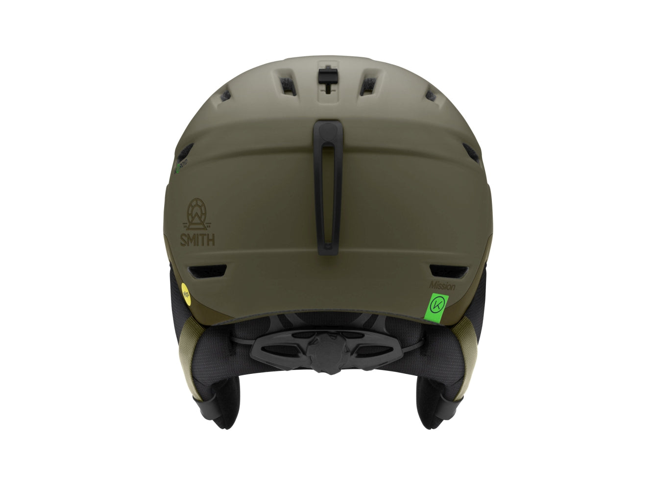 Smith MISSION MIPS Skihelm, matte forrest 2425 (dunkelgrün), von hinten