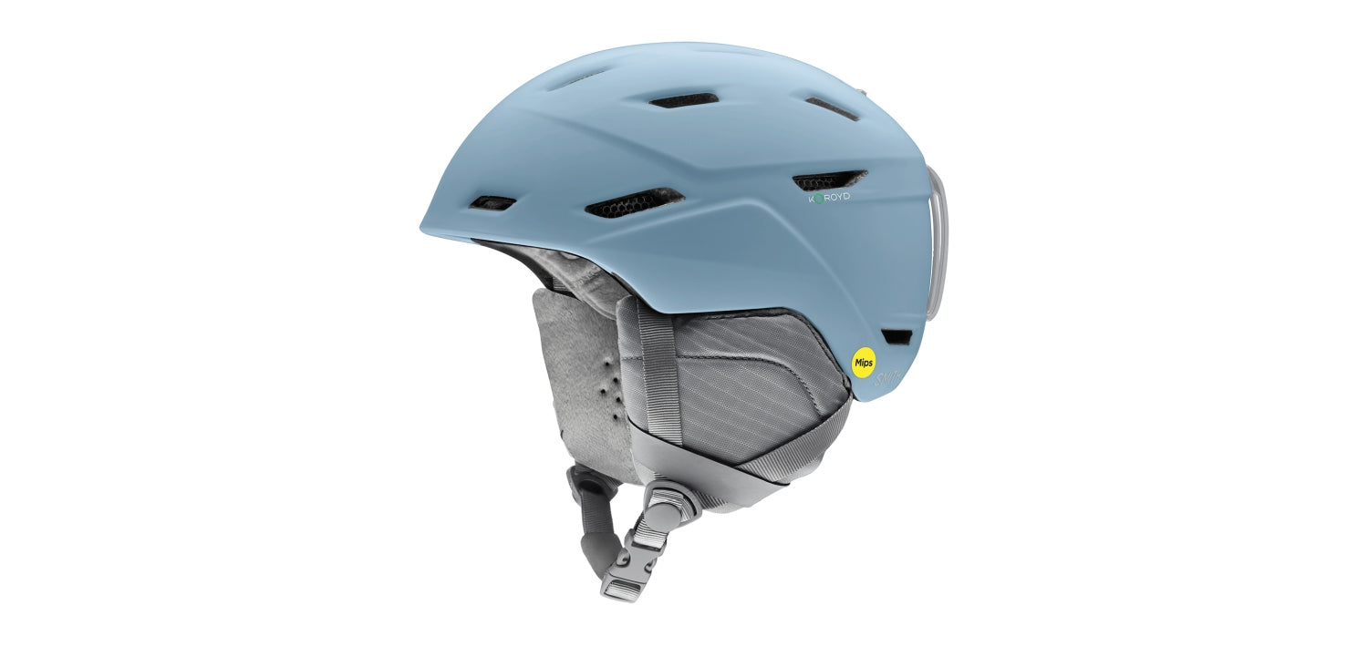 Smith MIRAGE MIPS Damen-Skihelm, seitlich, hellblau (matte glacier 2324)