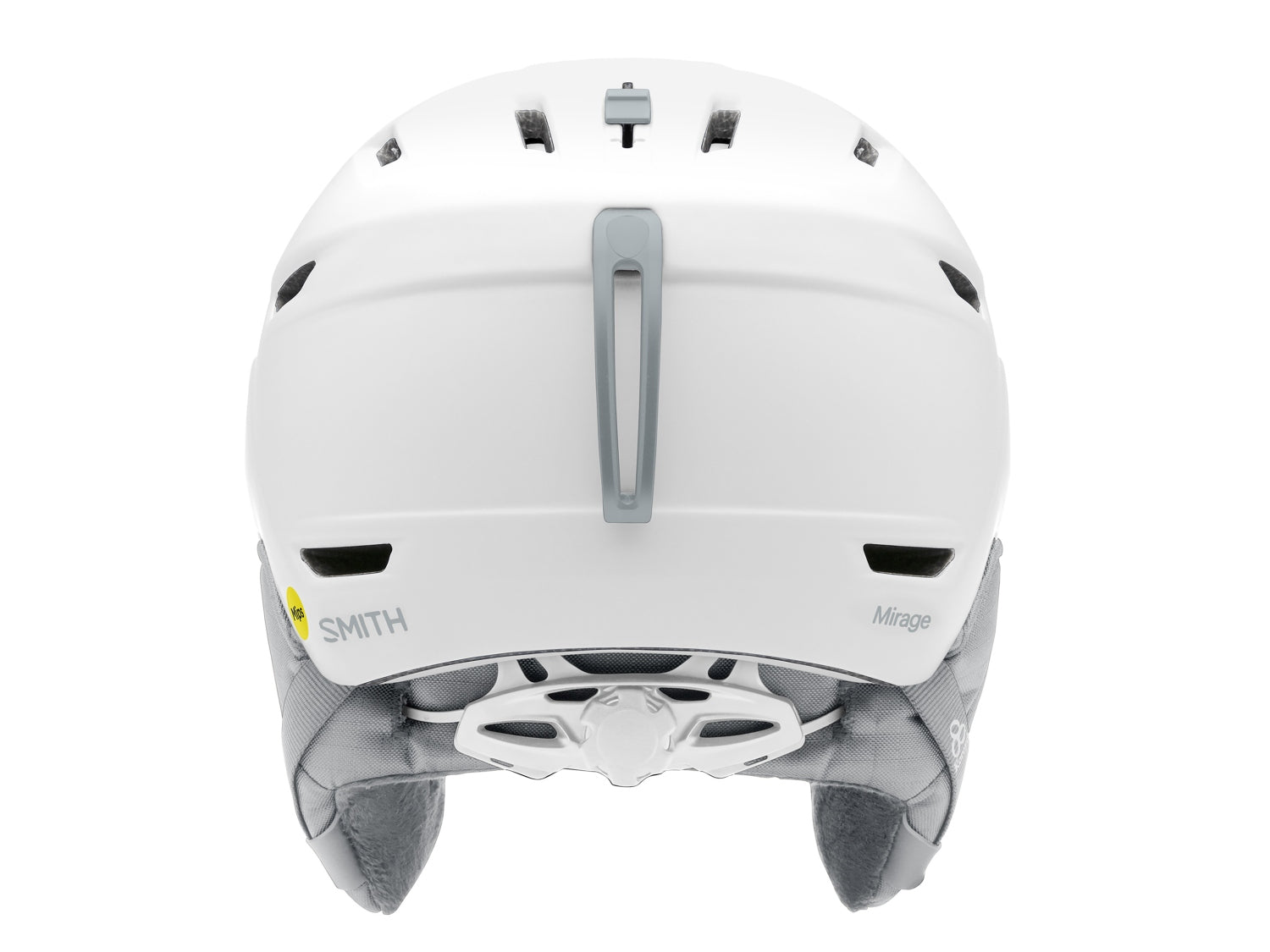 Smith MIRAGE MIPS Damen-Skihelm, von hinten, matte wihite