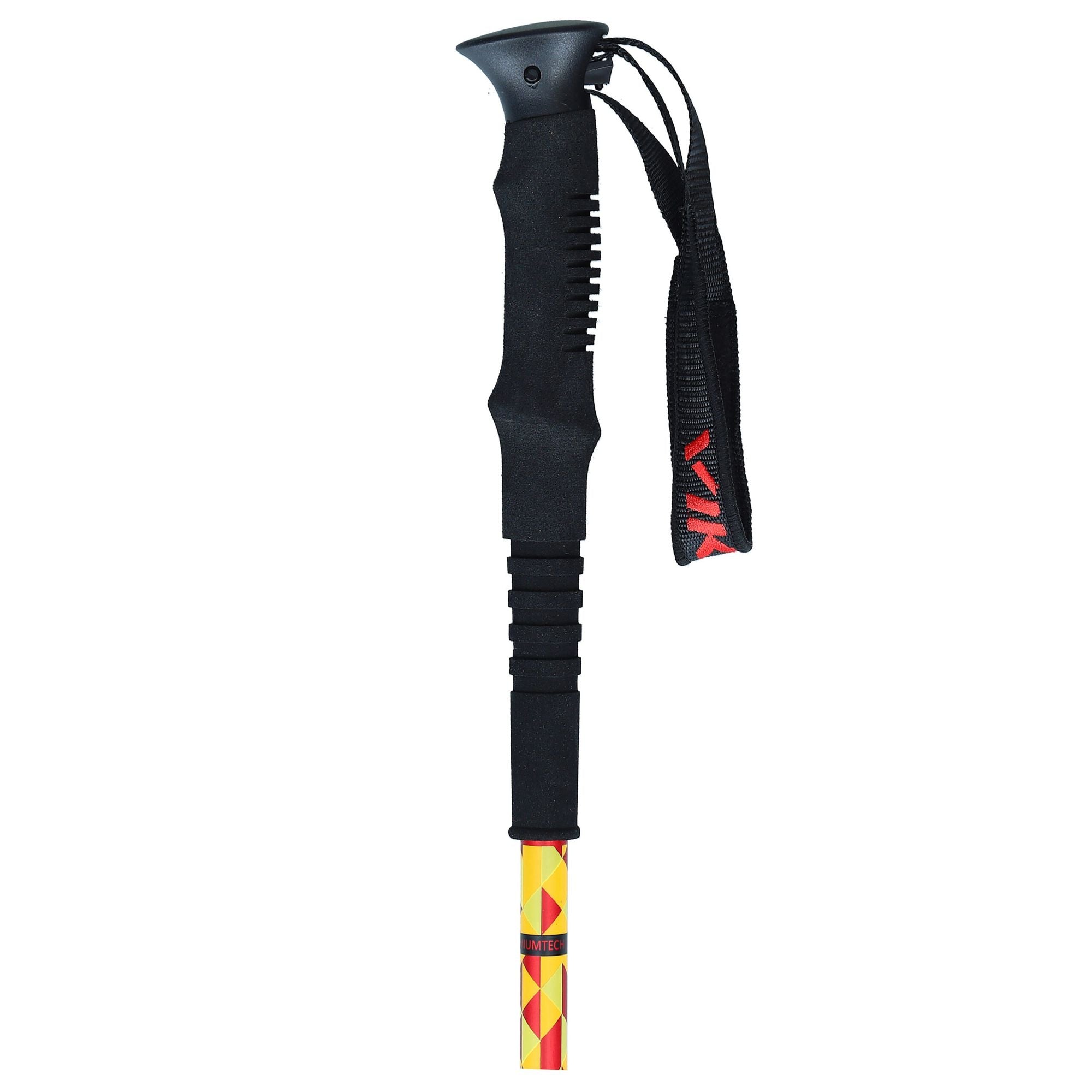 Viking Lhotse Teleskop-Trekkingstock, rot, Detail: gepolsterter Griff mit Schlaufen