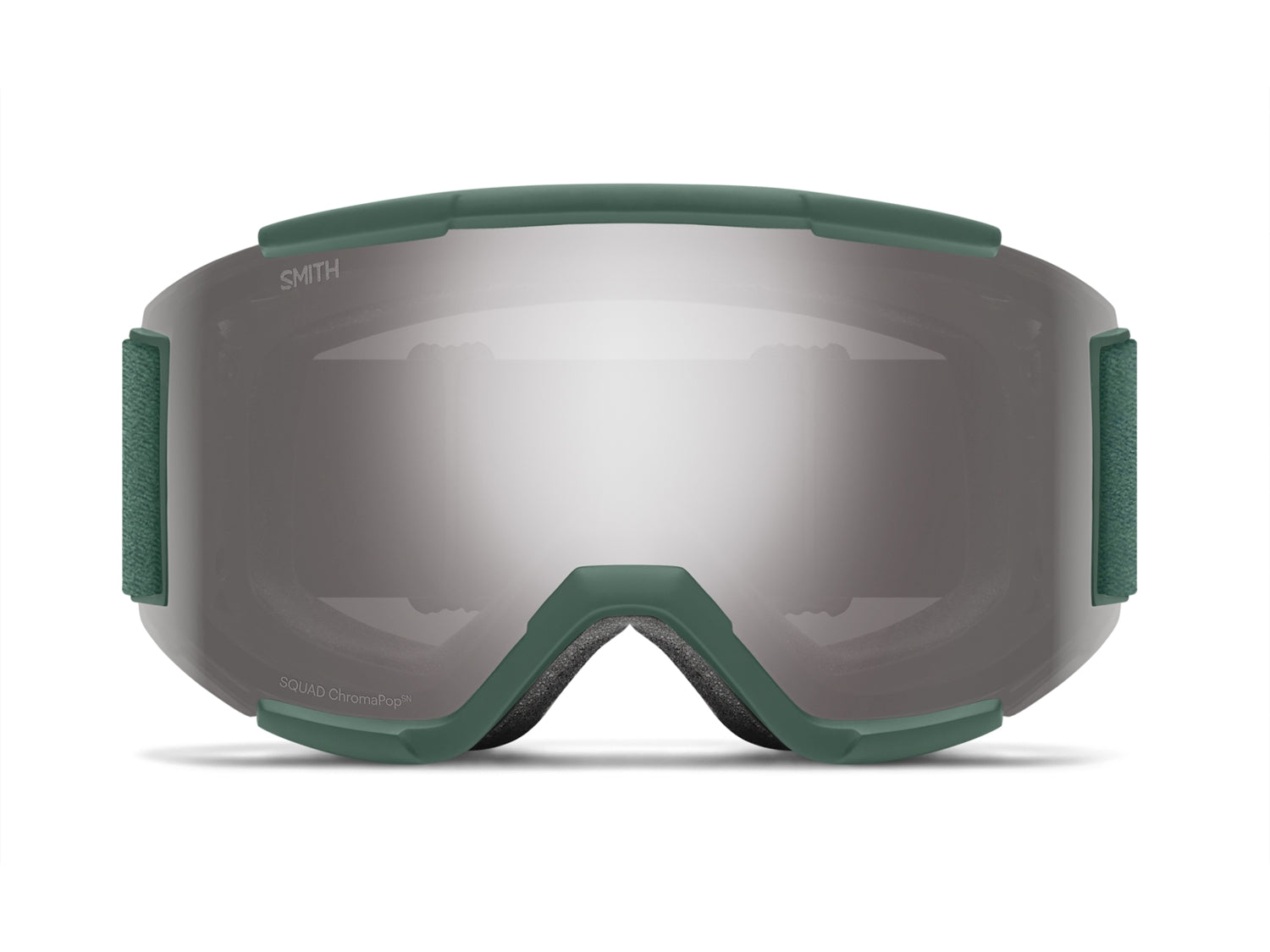 Smith SQUAD Skibrille mit Wechselscheibe, alpine green 2324/chromapop sun platinum mirror + clear, von vorn