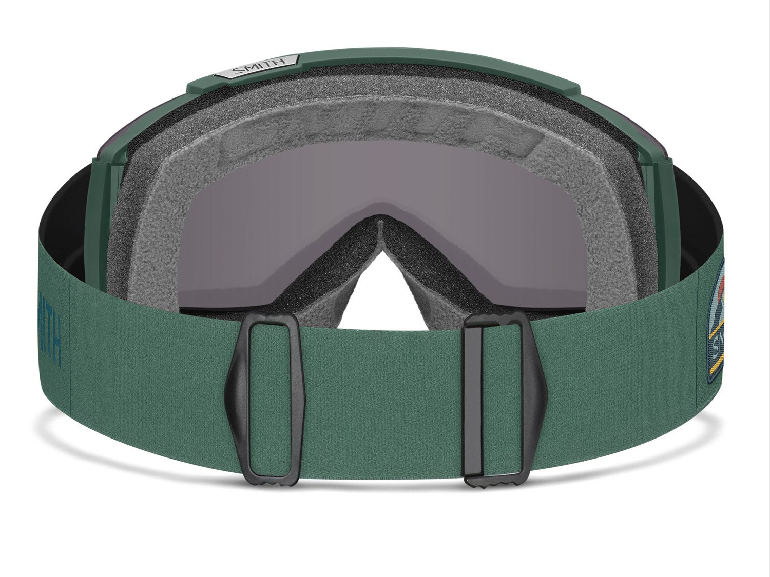 Smith SQUAD Skibrille mit Wechselscheibe, alpine green 2324/chromapop sun platinum mirror + clear, lvon hinten