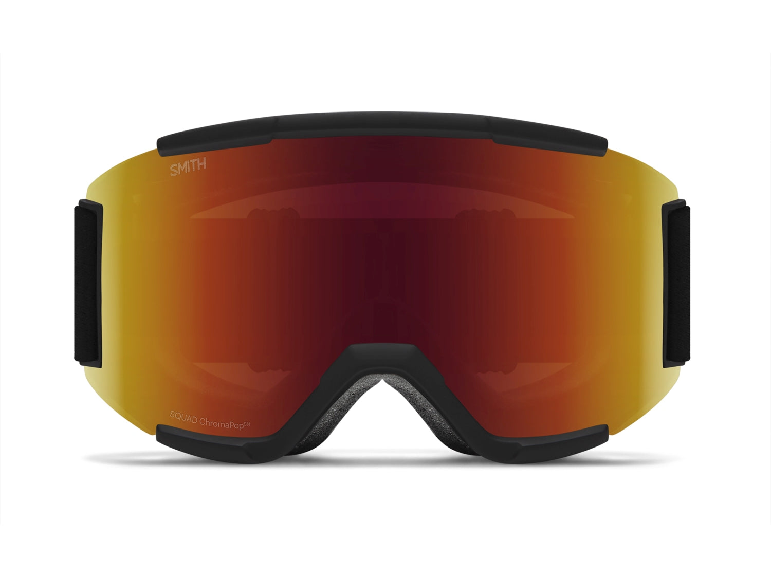 Smith SQUAD Skibrille mit Wechselscheibe, black 2021/chromapop sun red mirror + yellow, von vorn