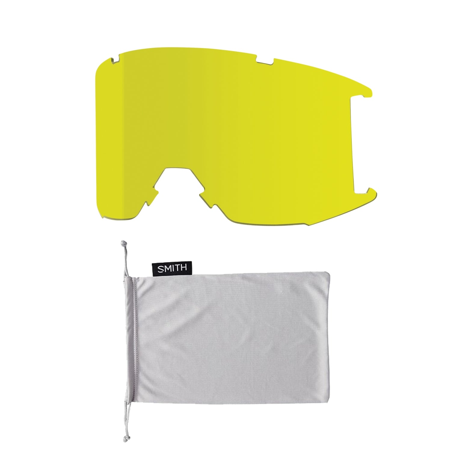 Smith SQUAD Skibrille mit Wechselscheibe, white vapor 2021 / chromapop everyday rose gold mirror + yellow, lDetail: Zusatzscheibe gelb und Aufbewahrungshülle grau