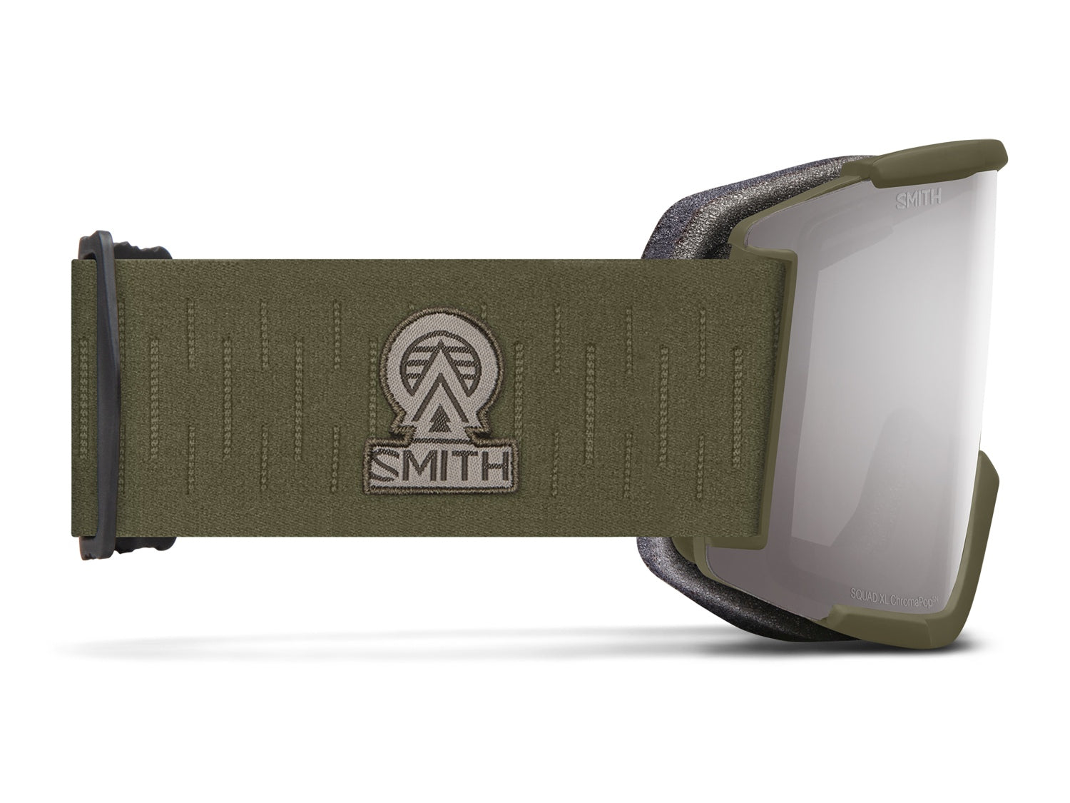 Smith SQUAD MAG Skibrille mit Wechselscheibe, forest2324/chromapop sun platinum mirror + chromapop storm yellow flash, nach rechts