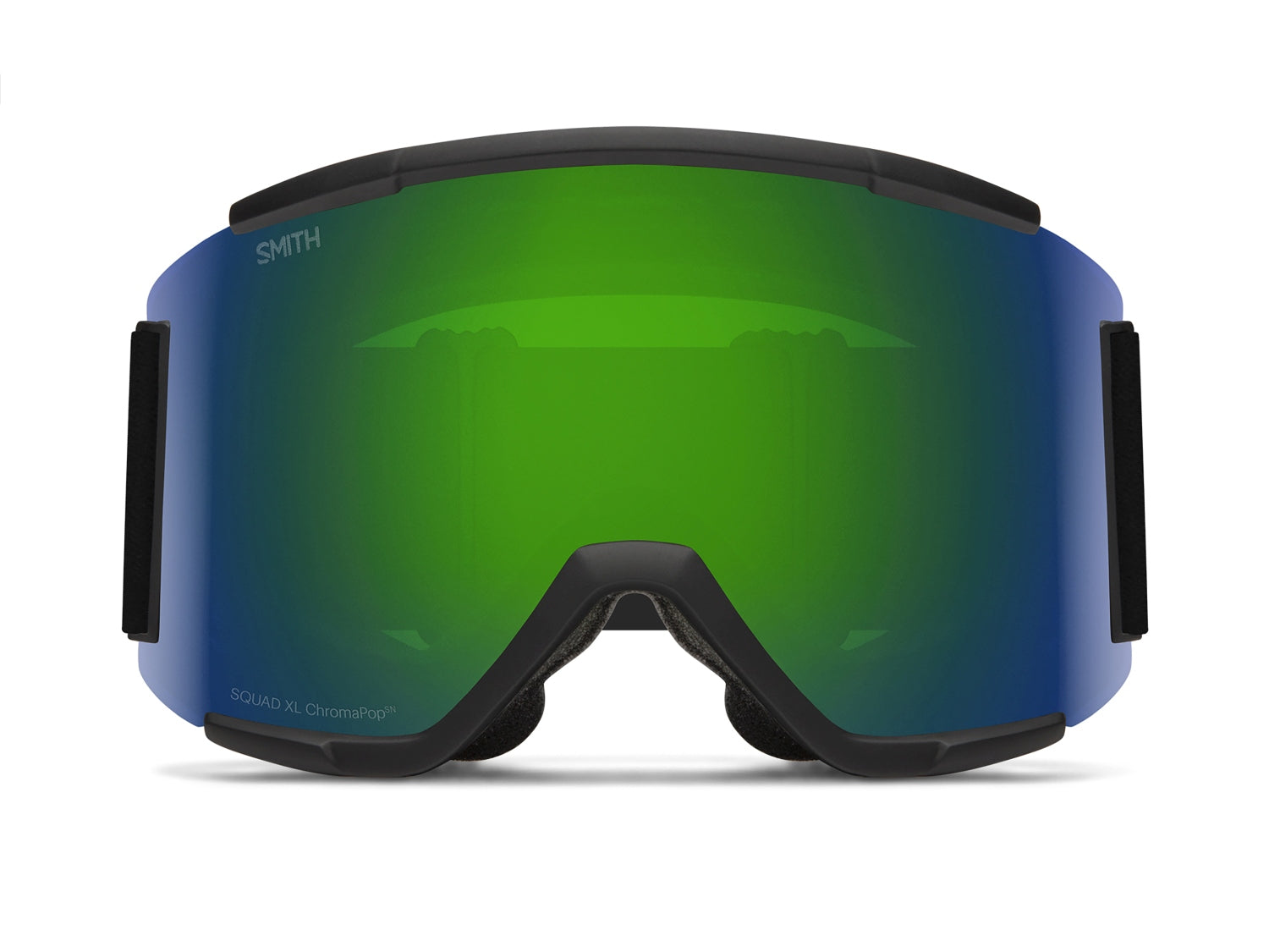 Smith SQUAD MAG Skibrille mit Wechselscheibe, black 2021/chromapop sun green mirror + chromapop storm rose flash, von vorn