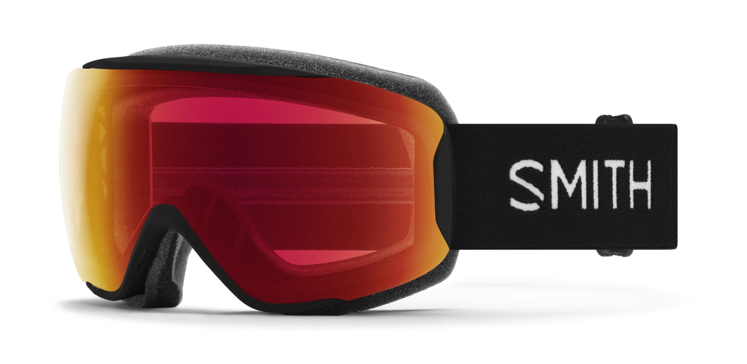 Smith MOMENT Damen-Skibrille, black 2021/chromapop photochromic red mirror, leicht schräg