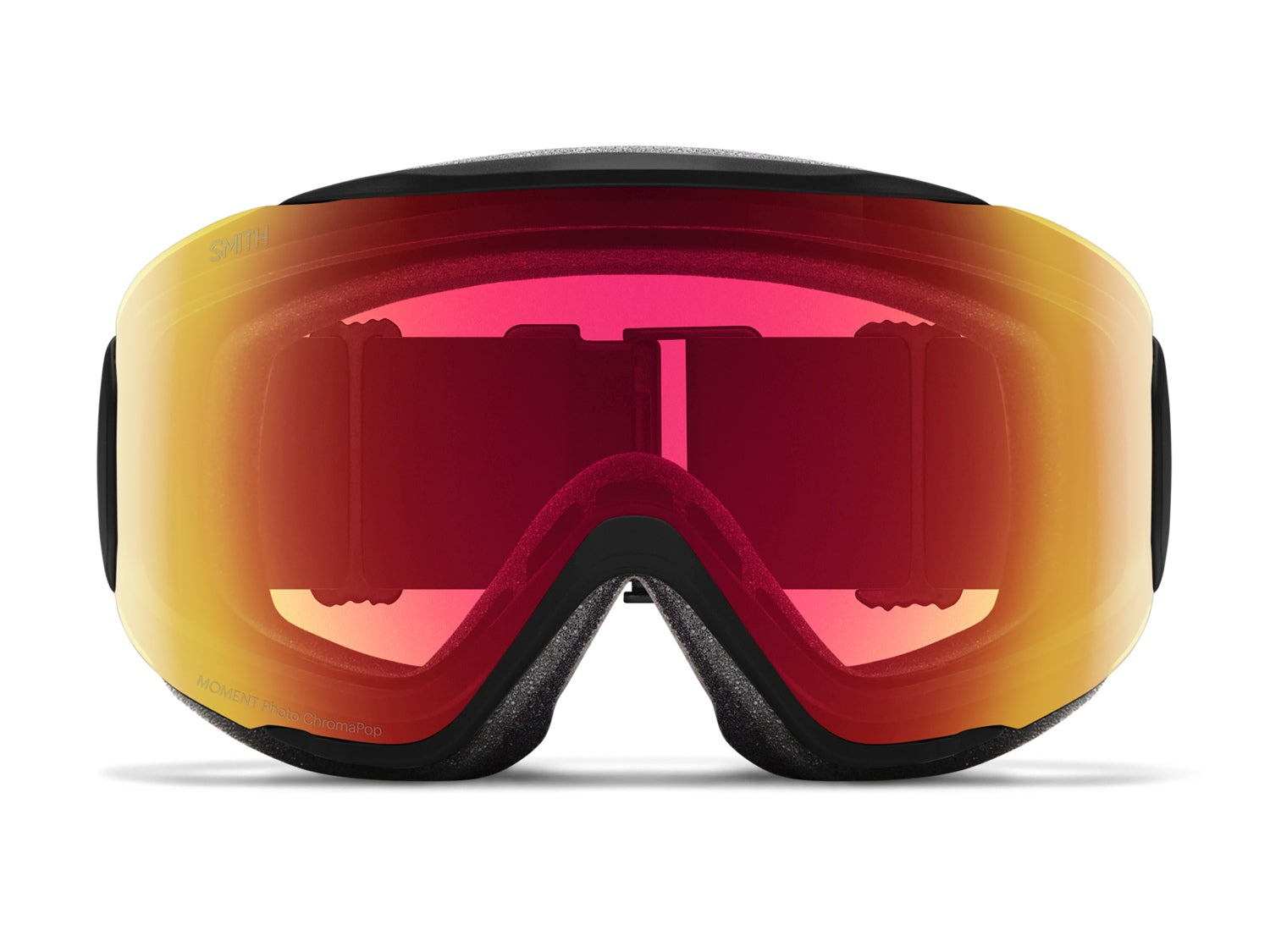 Smith MOMENT Damen-Skibrille, black 2021/chromapop photochromic red mirror, von vorn