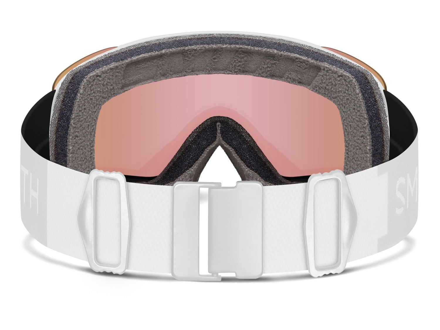 Smith MOMENT Damen-Skibrille, white vapor 2021/chromapop photochromic rose flash, von hinten