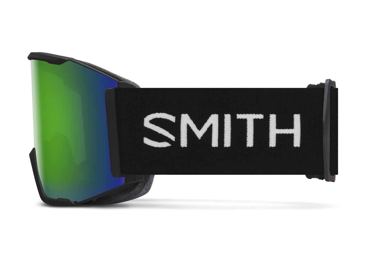 Smith SQUAD XL Skibrille mit Wechselscheibe, black 22/chromapop sun green mirror + chromapop storm amber, lnach links