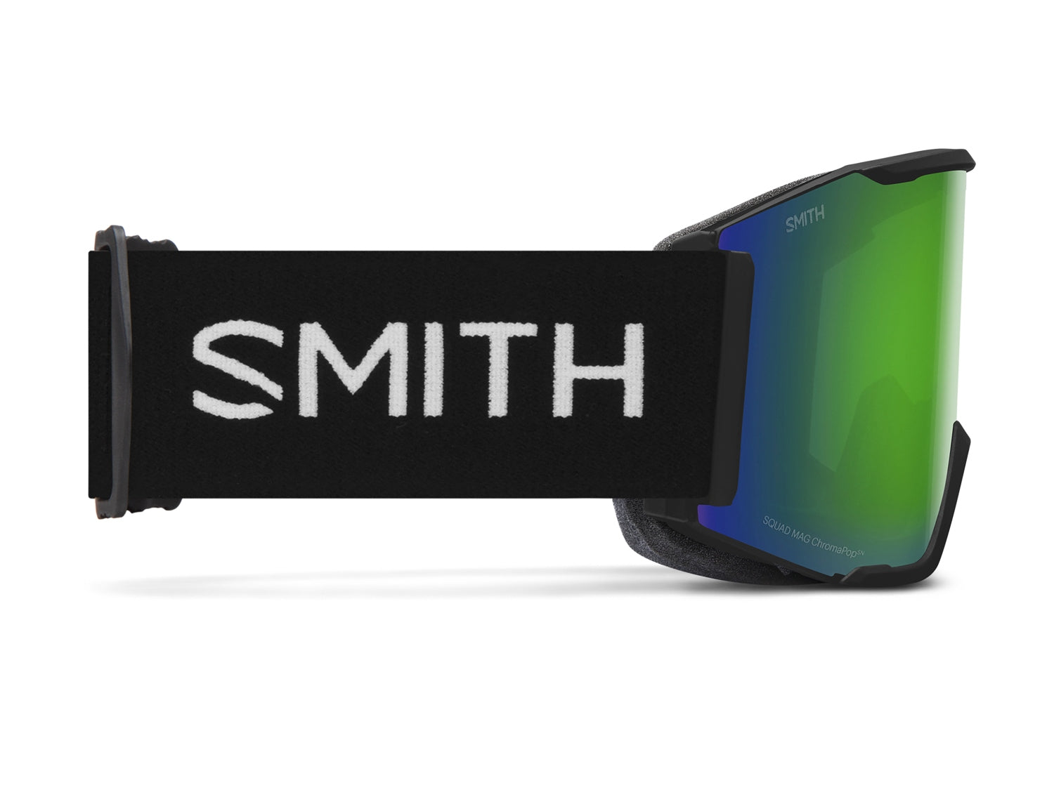 Smith SQUAD XL Skibrille mit Wechselscheibe, black 22/chromapop sun green mirror + chromapop storm amber, nach rechts