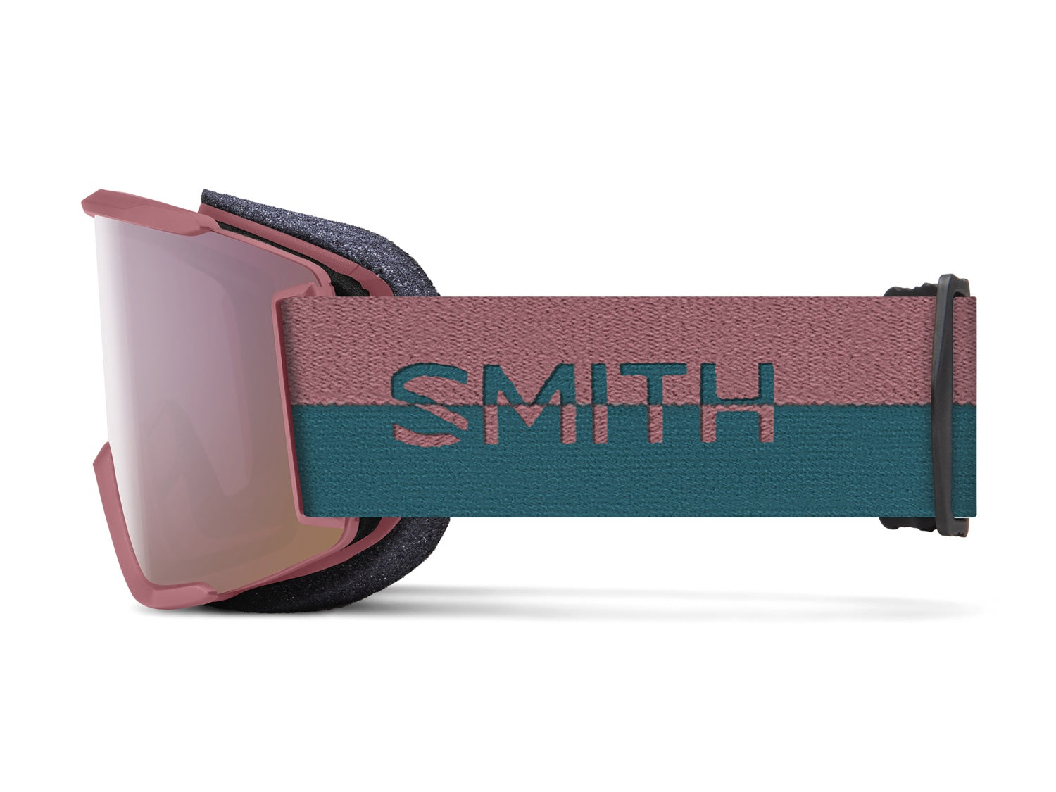 Smith SQUAD S Skibrille mit Wechselscheibe, white vapor 2021/chromapop everyday rose gold mirror + clear, seitlich links