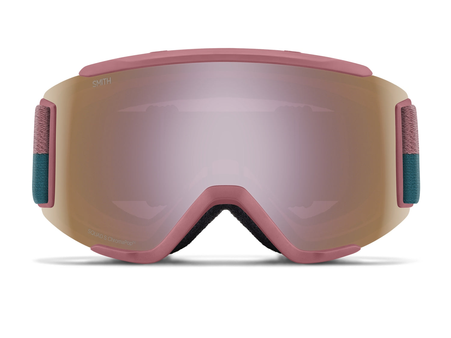 Smith SQUAD S Skibrille mit Wechselscheibe, white vapor 2021/chromapop everyday rose gold mirror + clear, von vorn