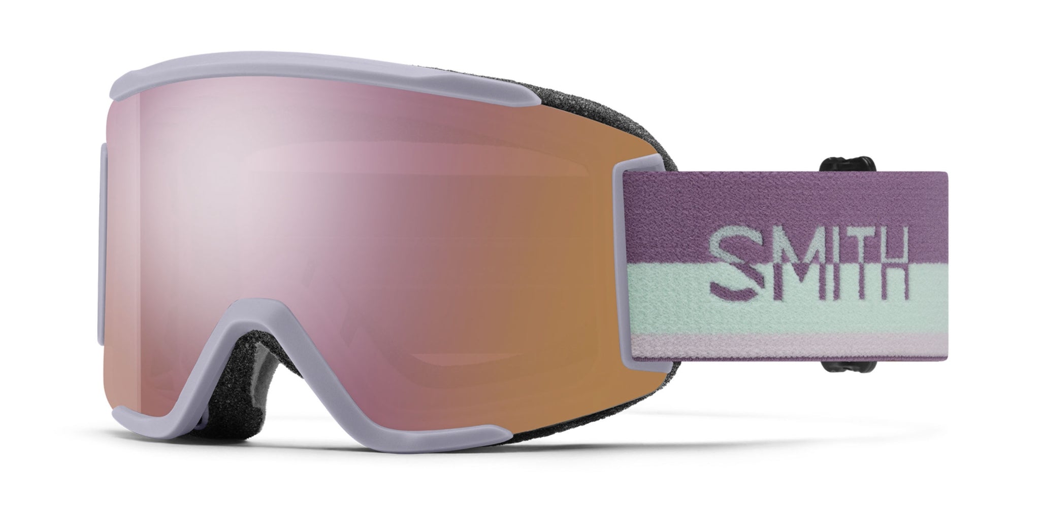 Smith SQUAD S Skibrille mit Wechselscheibe, lunar fog split 2425 / chromapop everyday rose gold mirror + clear, leicht schräg