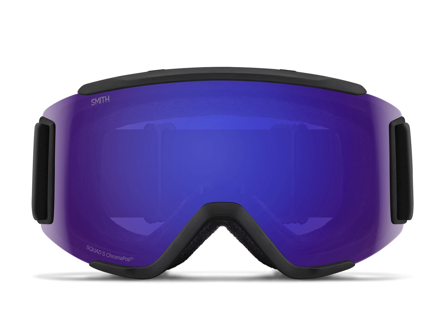 Smith SQUAD S Skibrille mit Wechselscheibe, black 2021/chromapop everyday violet mirror + clear, von vorn