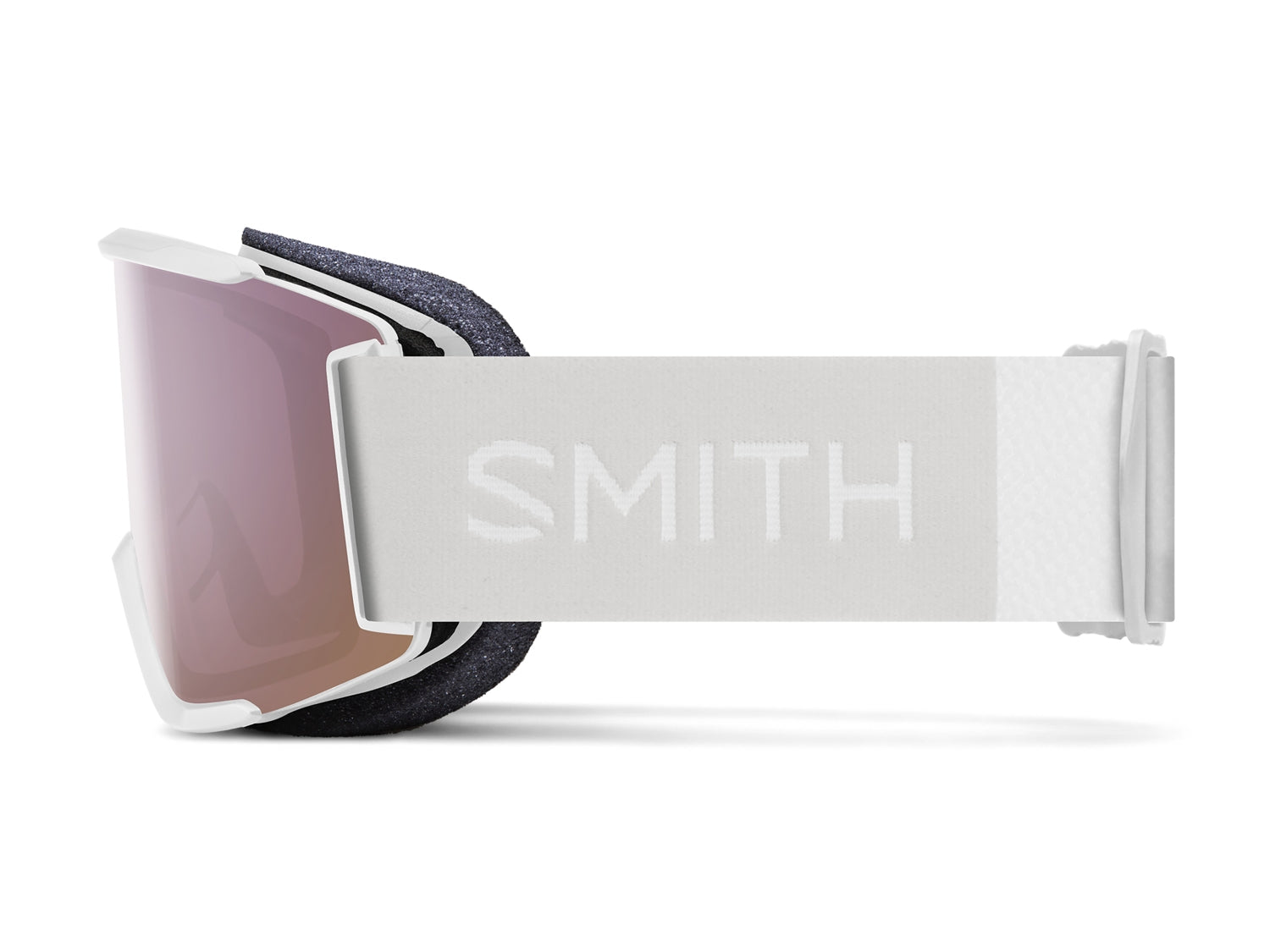Smith SQUAD S Skibrille mit Wechselscheibe, white vapor 2021/chromapop everyday rose gold mirror + clear, seitlich links