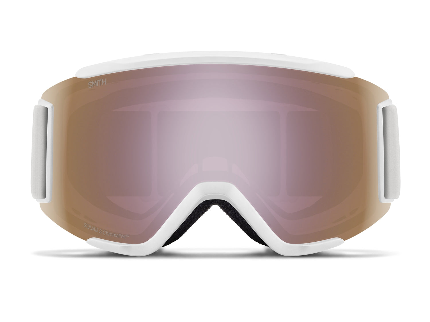 Smith SQUAD S Skibrille mit Wechselscheibe, white vapor 2021/chromapop everyday rose gold mirror + clear, von vorn