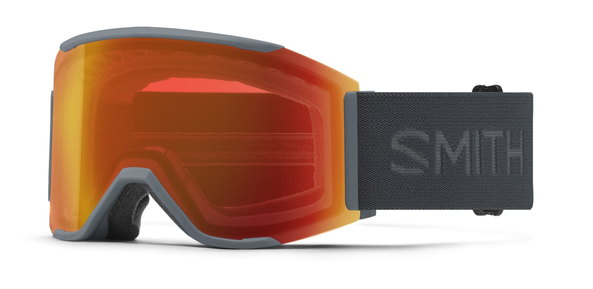 Smith SQUAD XL Skibrille mit Wechselscheibe, black 22/chromapop sun black gold mirror + chromapop storm blue sensor mirror, leicht schräg
